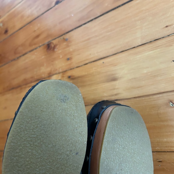 Free People Calabasas Clogs Mule Floral Black Leather 37 - Picture 4 of 6